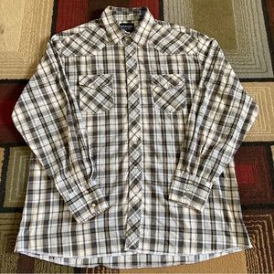 Wrangler Western Plaid Pearl Snap Shirt Button Up Long Sleeve Men's Size 2XT